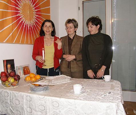 09 Bosnia.jpg - 30 January 2010Bosnia and Herzegovina: Twenty-one lady Yogic Flyers celebrated their involvement with the Global Mother Divine Organization.